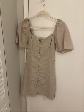 Abercrombie Linen-Blend Button-Front Dress